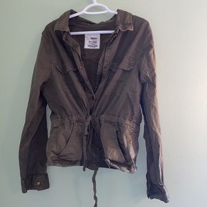 5/$25 Sonoma xxl army green utility jacket with draw string cinch waist